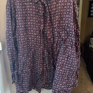 Vintage purple/burgandy Paisley Silk Shirt